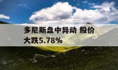 多尼斯盘中异动 股价大跌5.78%